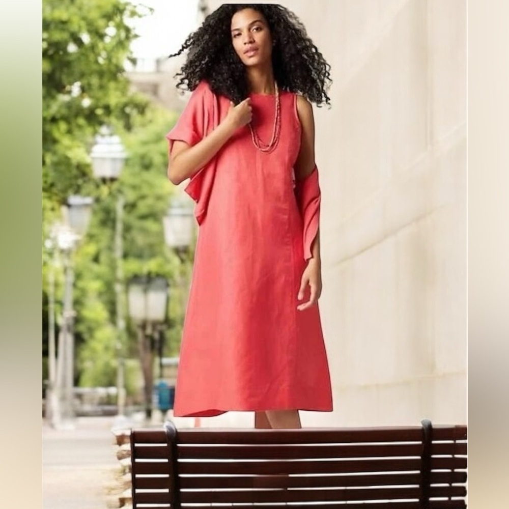 J.Jill pink linen blend midi maxi size medium